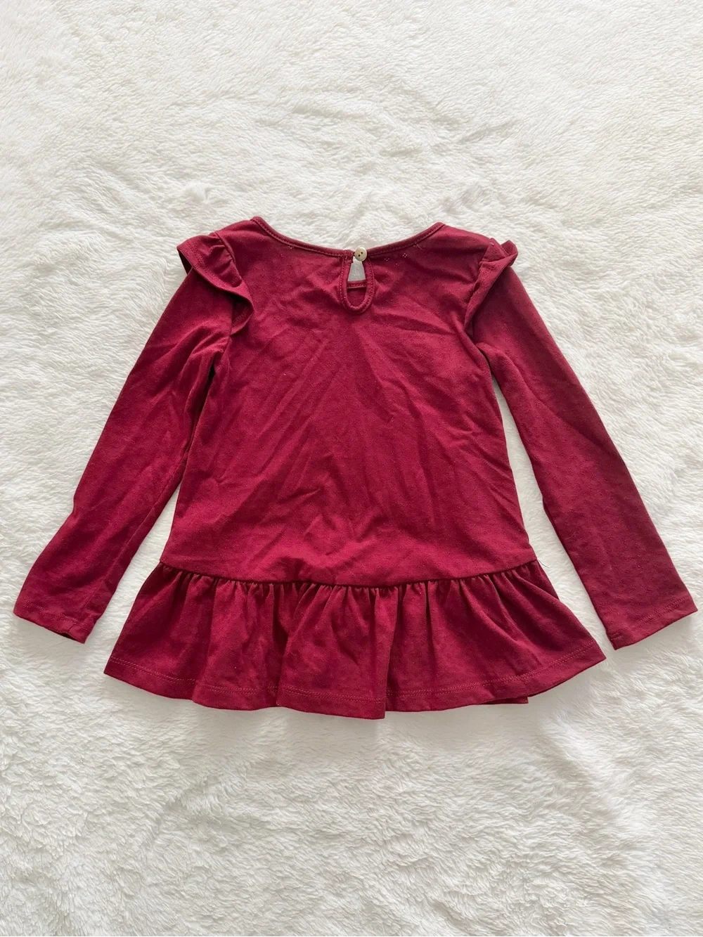 Max Studio Kids Long Sleeve Top and Velour Ruffle Pants Set Red Black Size 2T